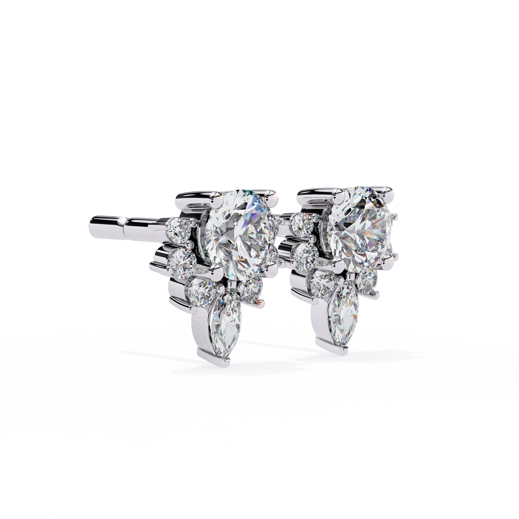 0.68ct Starburst Diamond Stud Earrings – Solitairekart